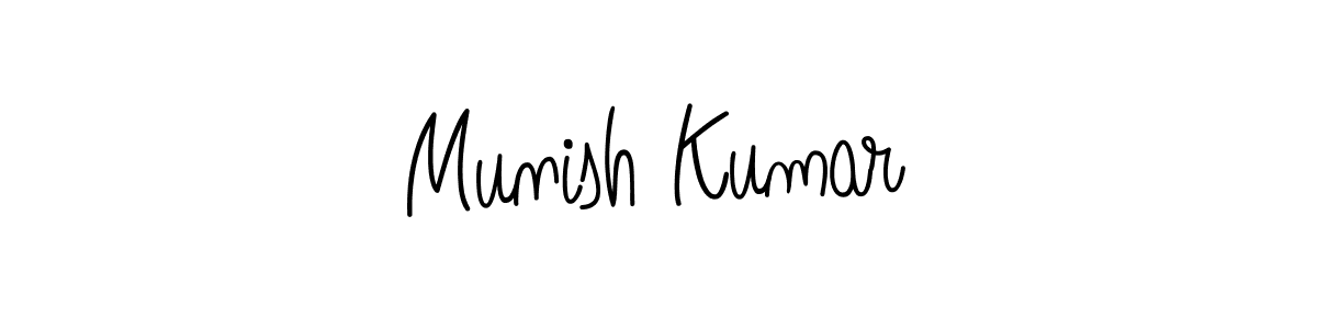 How to make Munish Kumar name signature. Use Angelique-Rose-font-FFP style for creating short signs online. This is the latest handwritten sign. Munish Kumar signature style 5 images and pictures png