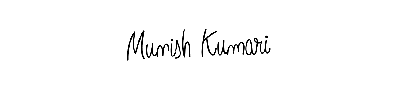 Create a beautiful signature design for name Munish Kumari. With this signature (Angelique-Rose-font-FFP) fonts, you can make a handwritten signature for free. Munish Kumari signature style 5 images and pictures png