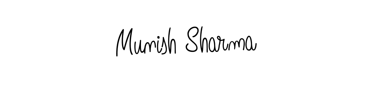 You should practise on your own different ways (Angelique-Rose-font-FFP) to write your name (Munish Sharma) in signature. don't let someone else do it for you. Munish Sharma signature style 5 images and pictures png