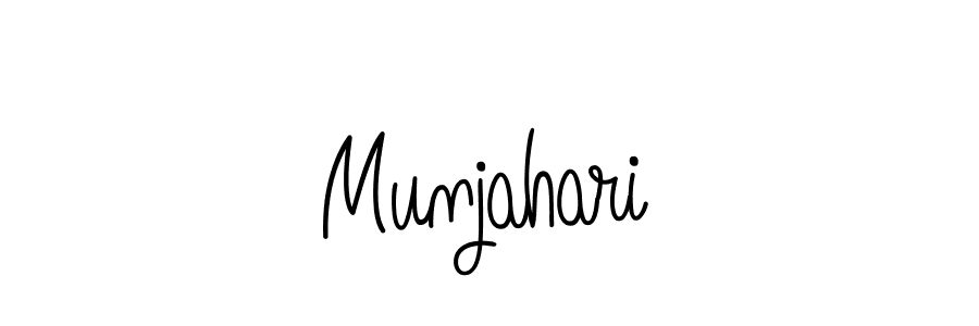 How to make Munjahari name signature. Use Angelique-Rose-font-FFP style for creating short signs online. This is the latest handwritten sign. Munjahari signature style 5 images and pictures png