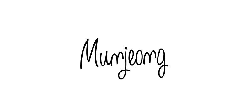 Create a beautiful signature design for name Munjeong. With this signature (Angelique-Rose-font-FFP) fonts, you can make a handwritten signature for free. Munjeong signature style 5 images and pictures png