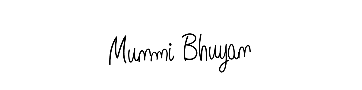 How to make Munmi Bhuyan name signature. Use Angelique-Rose-font-FFP style for creating short signs online. This is the latest handwritten sign. Munmi Bhuyan signature style 5 images and pictures png