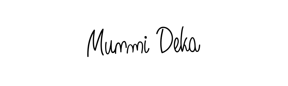 How to make Munmi Deka name signature. Use Angelique-Rose-font-FFP style for creating short signs online. This is the latest handwritten sign. Munmi Deka signature style 5 images and pictures png