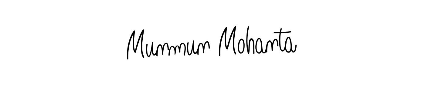 The best way (Angelique-Rose-font-FFP) to make a short signature is to pick only two or three words in your name. The name Munmun Mohanta include a total of six letters. For converting this name. Munmun Mohanta signature style 5 images and pictures png