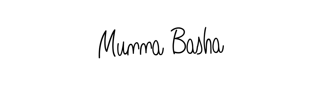 How to make Munna Basha name signature. Use Angelique-Rose-font-FFP style for creating short signs online. This is the latest handwritten sign. Munna Basha signature style 5 images and pictures png