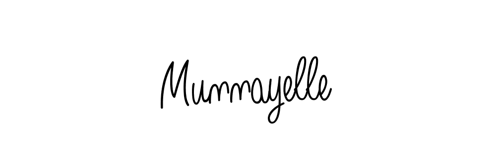 Use a signature maker to create a handwritten signature online. With this signature software, you can design (Angelique-Rose-font-FFP) your own signature for name Munnayelle. Munnayelle signature style 5 images and pictures png