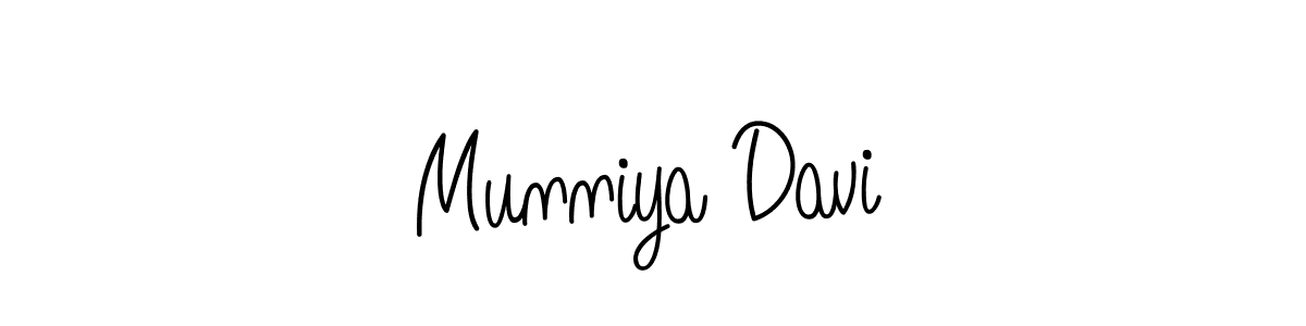 Munniya Davi stylish signature style. Best Handwritten Sign (Angelique-Rose-font-FFP) for my name. Handwritten Signature Collection Ideas for my name Munniya Davi. Munniya Davi signature style 5 images and pictures png