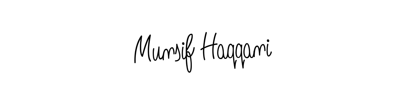 Create a beautiful signature design for name Munsif Haqqani. With this signature (Angelique-Rose-font-FFP) fonts, you can make a handwritten signature for free. Munsif Haqqani signature style 5 images and pictures png