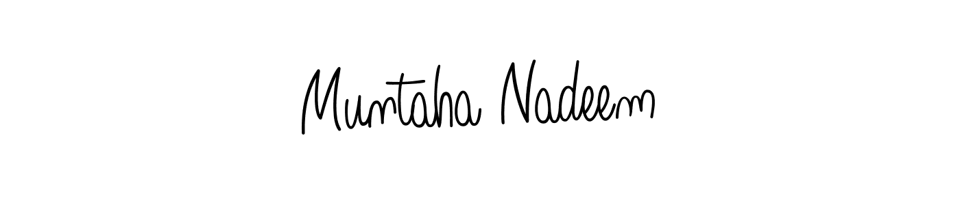 Design your own signature with our free online signature maker. With this signature software, you can create a handwritten (Angelique-Rose-font-FFP) signature for name Muntaha Nadeem. Muntaha Nadeem signature style 5 images and pictures png