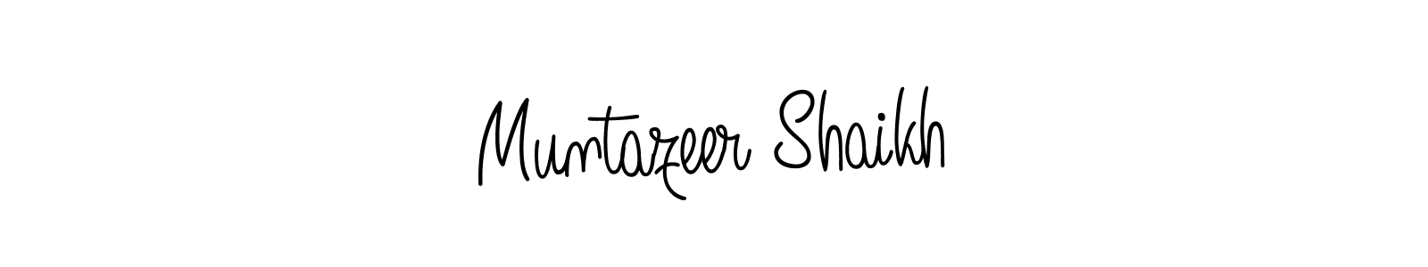 How to make Muntazeer Shaikh name signature. Use Angelique-Rose-font-FFP style for creating short signs online. This is the latest handwritten sign. Muntazeer Shaikh signature style 5 images and pictures png