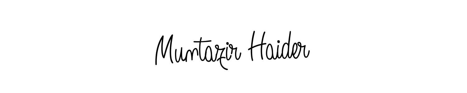 Make a beautiful signature design for name Muntazir Haider. With this signature (Angelique-Rose-font-FFP) style, you can create a handwritten signature for free. Muntazir Haider signature style 5 images and pictures png