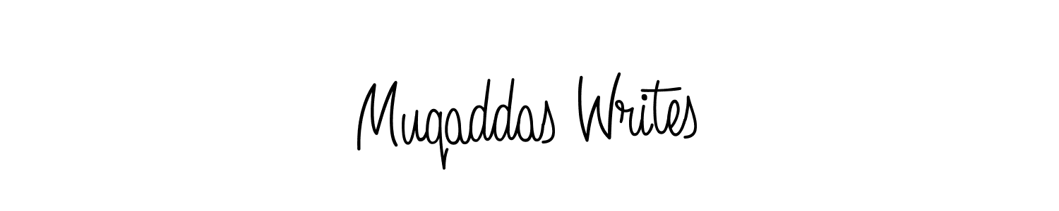Create a beautiful signature design for name Muqaddas Writes. With this signature (Angelique-Rose-font-FFP) fonts, you can make a handwritten signature for free. Muqaddas Writes signature style 5 images and pictures png