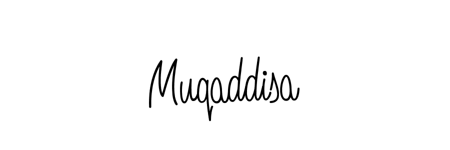 Use a signature maker to create a handwritten signature online. With this signature software, you can design (Angelique-Rose-font-FFP) your own signature for name Muqaddisa. Muqaddisa signature style 5 images and pictures png