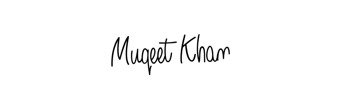 How to make Muqeet Khan name signature. Use Angelique-Rose-font-FFP style for creating short signs online. This is the latest handwritten sign. Muqeet Khan signature style 5 images and pictures png