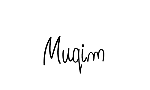 Muqim stylish signature style. Best Handwritten Sign (Angelique-Rose-font-FFP) for my name. Handwritten Signature Collection Ideas for my name Muqim. Muqim signature style 5 images and pictures png