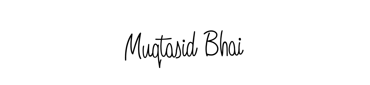 You should practise on your own different ways (Angelique-Rose-font-FFP) to write your name (Muqtasid Bhai) in signature. don't let someone else do it for you. Muqtasid Bhai signature style 5 images and pictures png