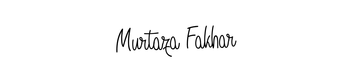 You should practise on your own different ways (Angelique-Rose-font-FFP) to write your name (Murtaza Fakhar) in signature. don't let someone else do it for you. Murtaza Fakhar signature style 5 images and pictures png