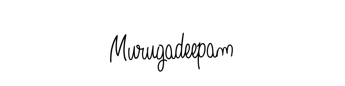 You should practise on your own different ways (Angelique-Rose-font-FFP) to write your name (Murugadeepam) in signature. don't let someone else do it for you. Murugadeepam signature style 5 images and pictures png