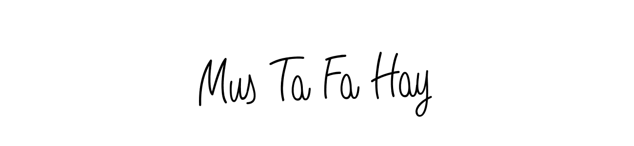 The best way (Angelique-Rose-font-FFP) to make a short signature is to pick only two or three words in your name. The name Mus Ta Fa Hay include a total of six letters. For converting this name. Mus Ta Fa Hay signature style 5 images and pictures png