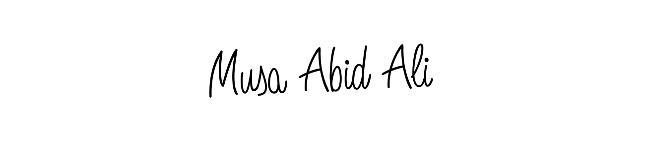 You should practise on your own different ways (Angelique-Rose-font-FFP) to write your name (Musa Abid Ali) in signature. don't let someone else do it for you. Musa Abid Ali signature style 5 images and pictures png