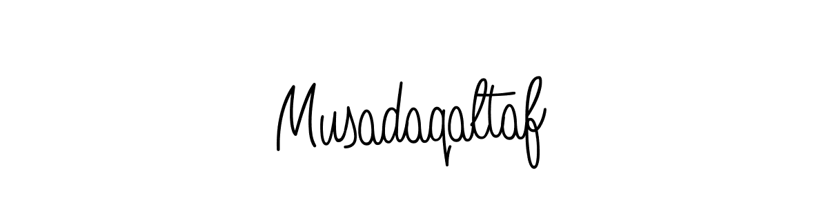 Make a beautiful signature design for name Musadaqaltaf. With this signature (Angelique-Rose-font-FFP) style, you can create a handwritten signature for free. Musadaqaltaf signature style 5 images and pictures png