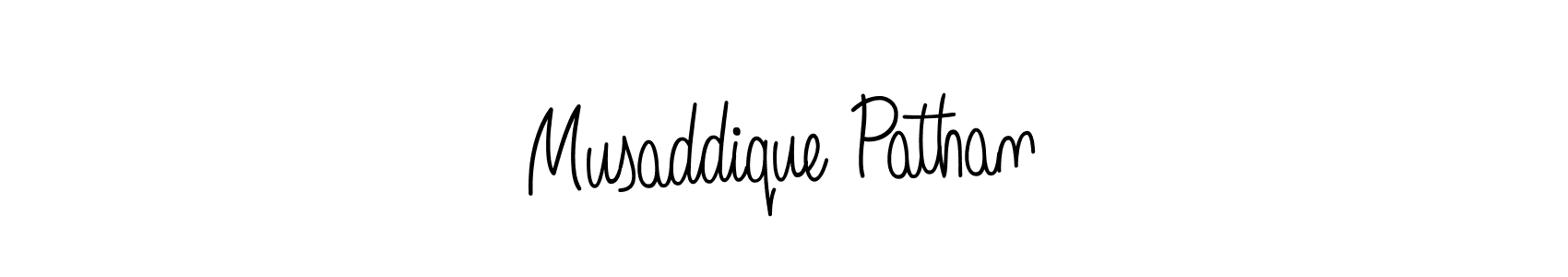 Musaddique Pathan stylish signature style. Best Handwritten Sign (Angelique-Rose-font-FFP) for my name. Handwritten Signature Collection Ideas for my name Musaddique Pathan. Musaddique Pathan signature style 5 images and pictures png