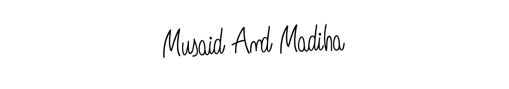 Also You can easily find your signature by using the search form. We will create Musaid And Madiha name handwritten signature images for you free of cost using Angelique-Rose-font-FFP sign style. Musaid And Madiha signature style 5 images and pictures png