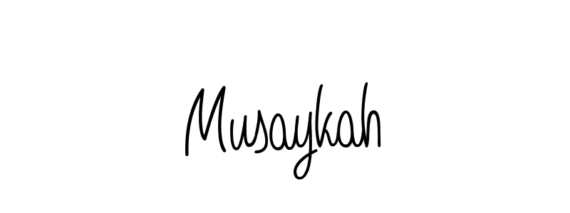 You should practise on your own different ways (Angelique-Rose-font-FFP) to write your name (Musaykah) in signature. don't let someone else do it for you. Musaykah signature style 5 images and pictures png