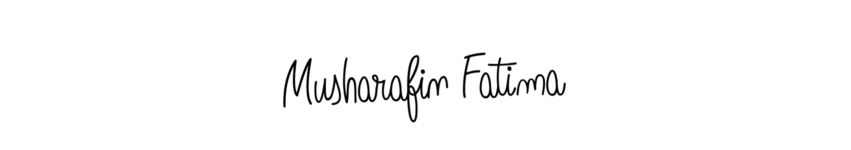 How to make Musharafin Fatima name signature. Use Angelique-Rose-font-FFP style for creating short signs online. This is the latest handwritten sign. Musharafin Fatima signature style 5 images and pictures png