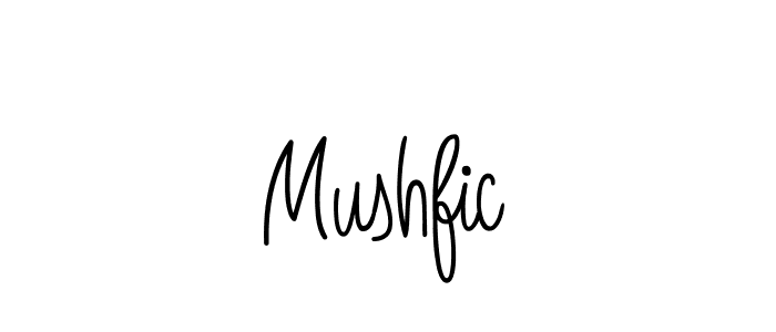 The best way (Angelique-Rose-font-FFP) to make a short signature is to pick only two or three words in your name. The name Mushfic include a total of six letters. For converting this name. Mushfic signature style 5 images and pictures png