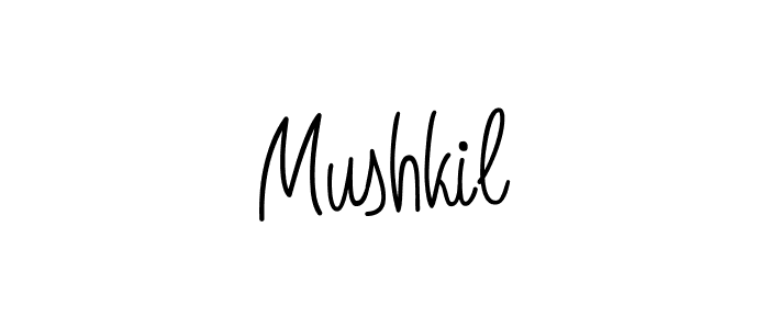 The best way (Angelique-Rose-font-FFP) to make a short signature is to pick only two or three words in your name. The name Mushkil include a total of six letters. For converting this name. Mushkil signature style 5 images and pictures png