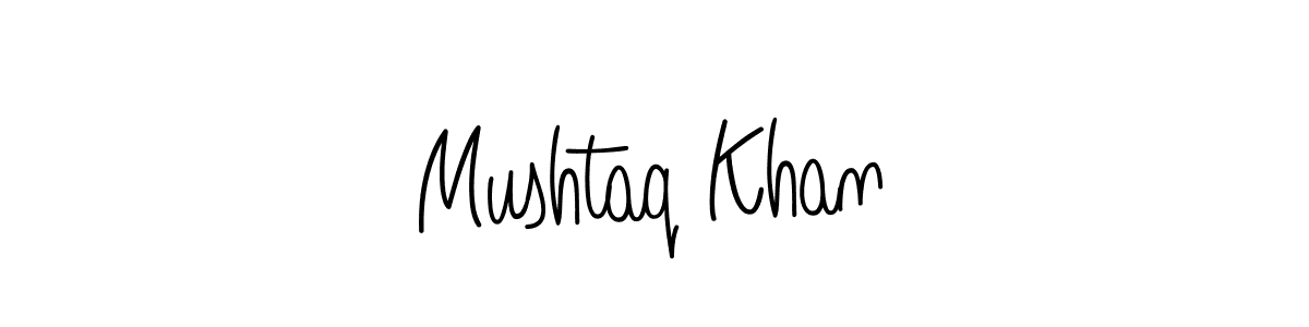 Use a signature maker to create a handwritten signature online. With this signature software, you can design (Angelique-Rose-font-FFP) your own signature for name Mushtaq Khan. Mushtaq Khan signature style 5 images and pictures png