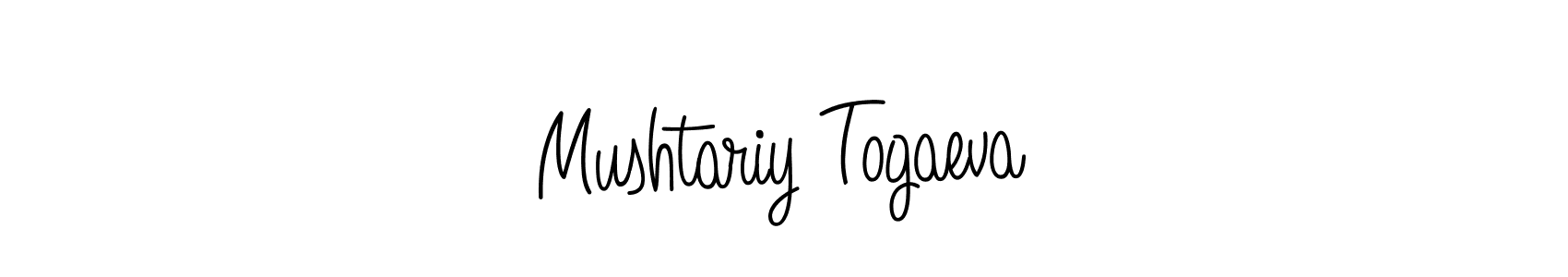 The best way (Angelique-Rose-font-FFP) to make a short signature is to pick only two or three words in your name. The name Mushtariy Togaeva include a total of six letters. For converting this name. Mushtariy Togaeva signature style 5 images and pictures png