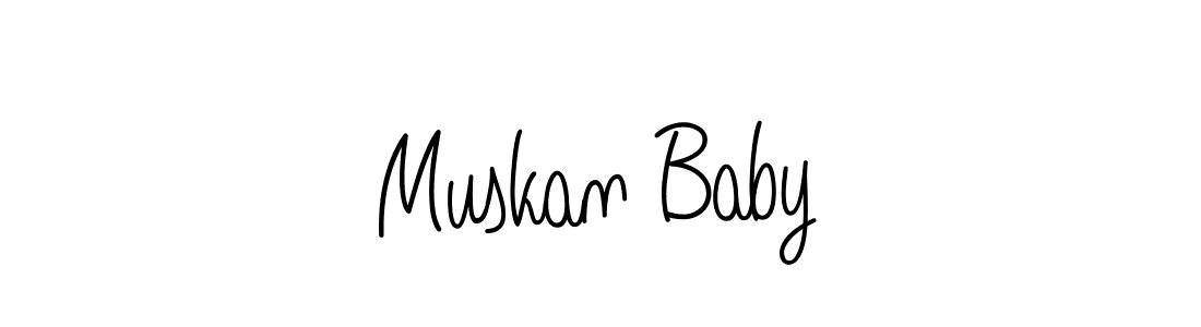 You should practise on your own different ways (Angelique-Rose-font-FFP) to write your name (Muskan Baby) in signature. don't let someone else do it for you. Muskan Baby signature style 5 images and pictures png