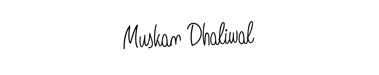 Make a beautiful signature design for name Muskan Dhaliwal. With this signature (Angelique-Rose-font-FFP) style, you can create a handwritten signature for free. Muskan Dhaliwal signature style 5 images and pictures png