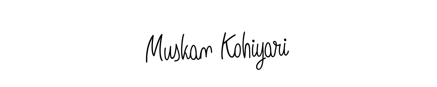 Muskan Kohiyari stylish signature style. Best Handwritten Sign (Angelique-Rose-font-FFP) for my name. Handwritten Signature Collection Ideas for my name Muskan Kohiyari. Muskan Kohiyari signature style 5 images and pictures png