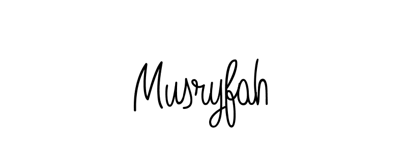 Make a beautiful signature design for name Musryfah. With this signature (Angelique-Rose-font-FFP) style, you can create a handwritten signature for free. Musryfah signature style 5 images and pictures png