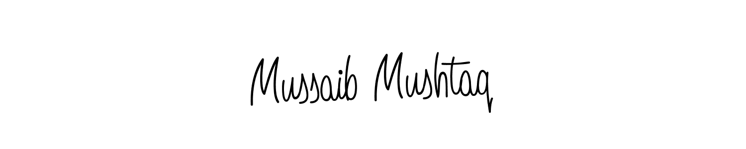 How to make Mussaib Mushtaq name signature. Use Angelique-Rose-font-FFP style for creating short signs online. This is the latest handwritten sign. Mussaib Mushtaq signature style 5 images and pictures png