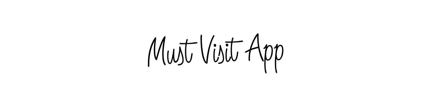 How to make Must Visit App name signature. Use Angelique-Rose-font-FFP style for creating short signs online. This is the latest handwritten sign. Must Visit App signature style 5 images and pictures png