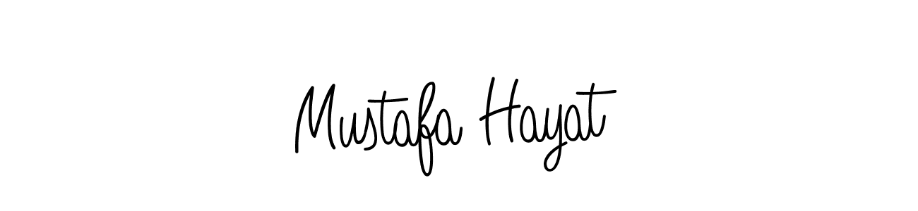 Make a beautiful signature design for name Mustafa Hayat. With this signature (Angelique-Rose-font-FFP) style, you can create a handwritten signature for free. Mustafa Hayat signature style 5 images and pictures png