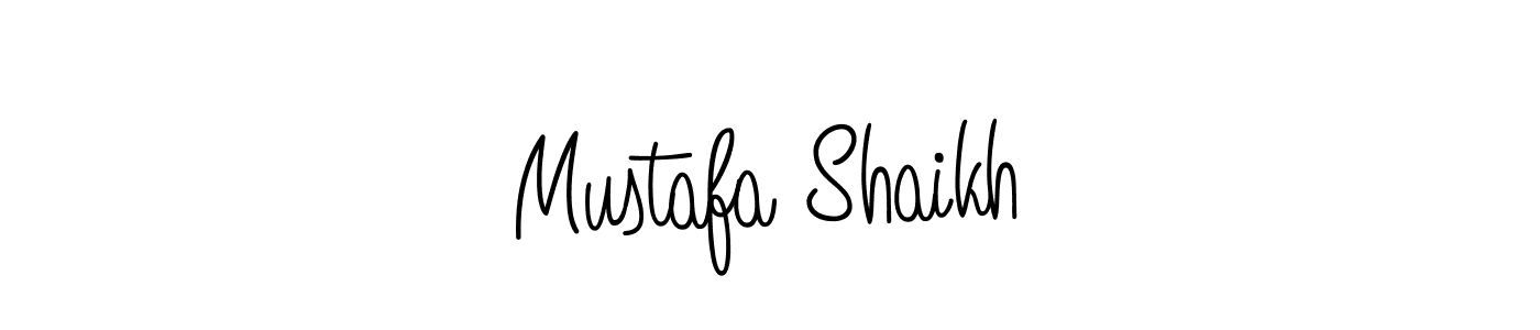 The best way (Angelique-Rose-font-FFP) to make a short signature is to pick only two or three words in your name. The name Mustafa Shaikh include a total of six letters. For converting this name. Mustafa Shaikh signature style 5 images and pictures png