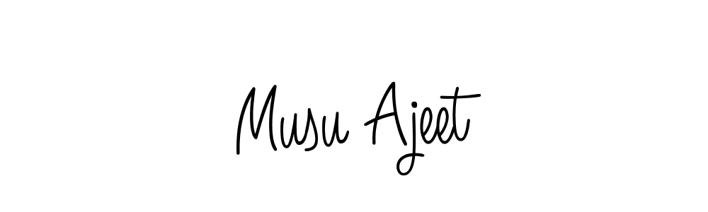 How to make Musu Ajeet name signature. Use Angelique-Rose-font-FFP style for creating short signs online. This is the latest handwritten sign. Musu Ajeet signature style 5 images and pictures png
