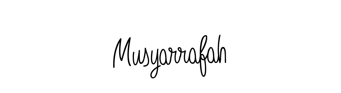 You should practise on your own different ways (Angelique-Rose-font-FFP) to write your name (Musyarrafah) in signature. don't let someone else do it for you. Musyarrafah signature style 5 images and pictures png