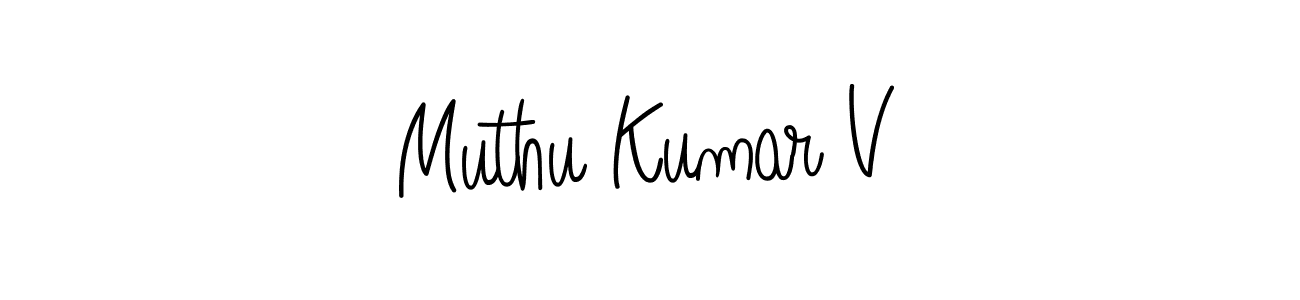 Muthu Kumar V stylish signature style. Best Handwritten Sign (Angelique-Rose-font-FFP) for my name. Handwritten Signature Collection Ideas for my name Muthu Kumar V. Muthu Kumar V signature style 5 images and pictures png