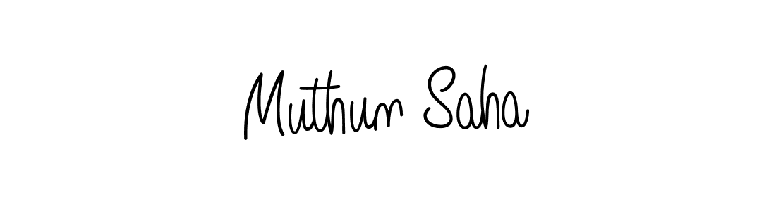 You should practise on your own different ways (Angelique-Rose-font-FFP) to write your name (Muthun Saha) in signature. don't let someone else do it for you. Muthun Saha signature style 5 images and pictures png