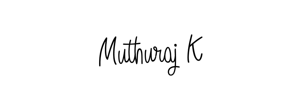 Make a beautiful signature design for name Muthuraj K. With this signature (Angelique-Rose-font-FFP) style, you can create a handwritten signature for free. Muthuraj K signature style 5 images and pictures png