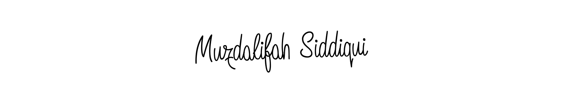 How to make Muzdalifah Siddiqui name signature. Use Angelique-Rose-font-FFP style for creating short signs online. This is the latest handwritten sign. Muzdalifah Siddiqui signature style 5 images and pictures png