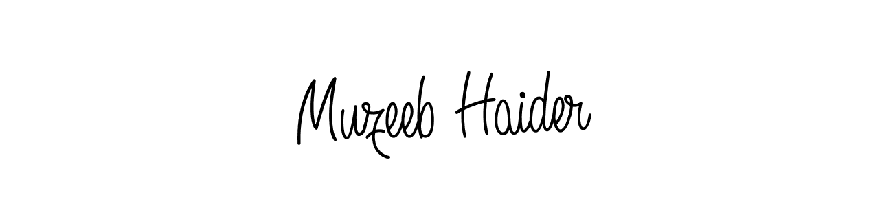 Also we have Muzeeb Haider name is the best signature style. Create professional handwritten signature collection using Angelique-Rose-font-FFP autograph style. Muzeeb Haider signature style 5 images and pictures png