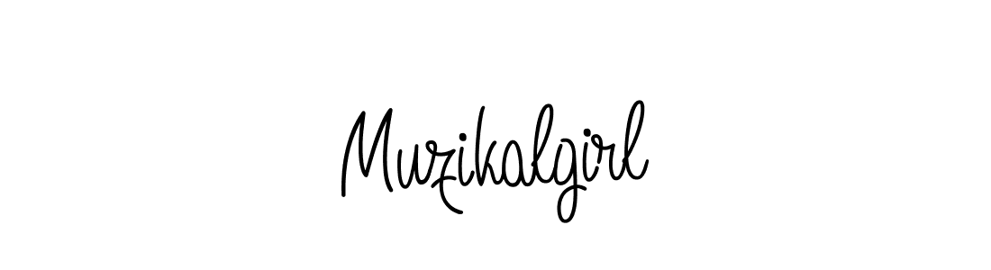 You should practise on your own different ways (Angelique-Rose-font-FFP) to write your name (Muzikalgirl) in signature. don't let someone else do it for you. Muzikalgirl signature style 5 images and pictures png