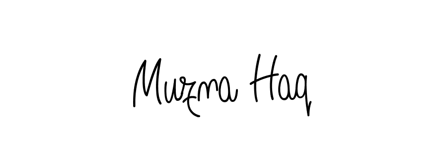 Make a beautiful signature design for name Muzna Haq. With this signature (Angelique-Rose-font-FFP) style, you can create a handwritten signature for free. Muzna Haq signature style 5 images and pictures png